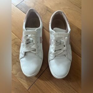 Kate Spade White Issy Sneakers with Pink Accents